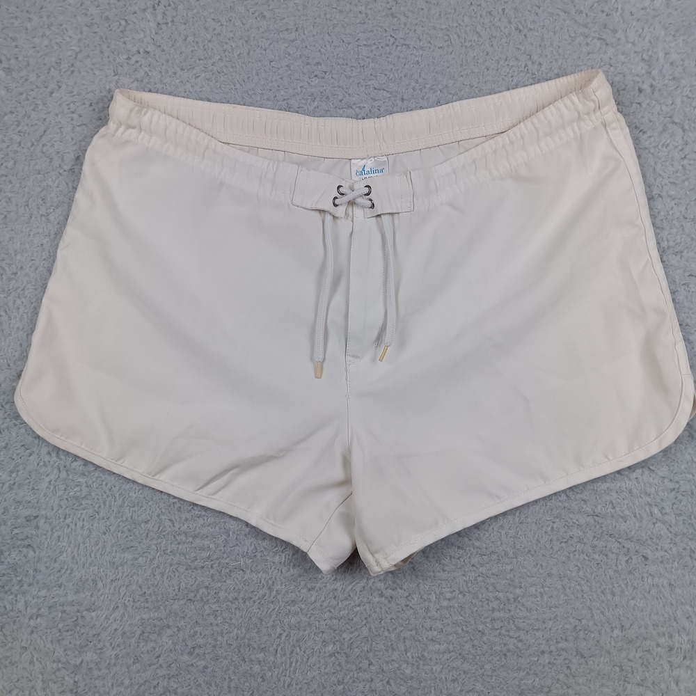 Catalina Board Short Women 12-14 White Dolphin Hem Drawstring CTL34920